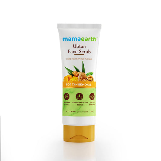 Mamaearth Ubtan Face Scrub with Turmeric and Walnut for Tan Removal - 100g