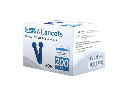 200 GlucoRx Lancets 30G Pack