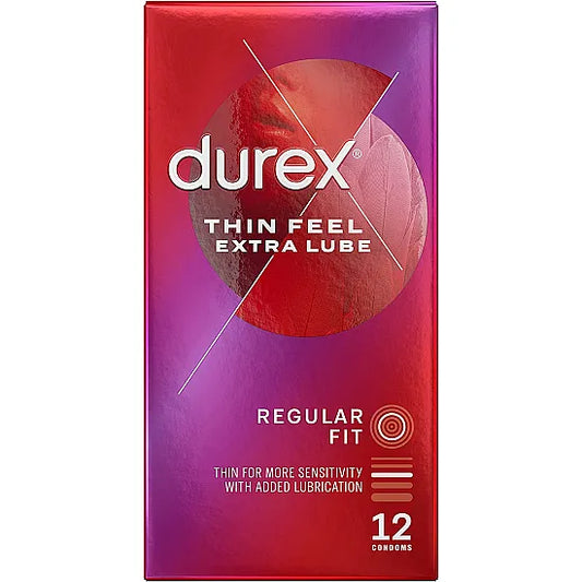 Durex Thin Feel Extra Lubricated Condoms - 12 Condoms