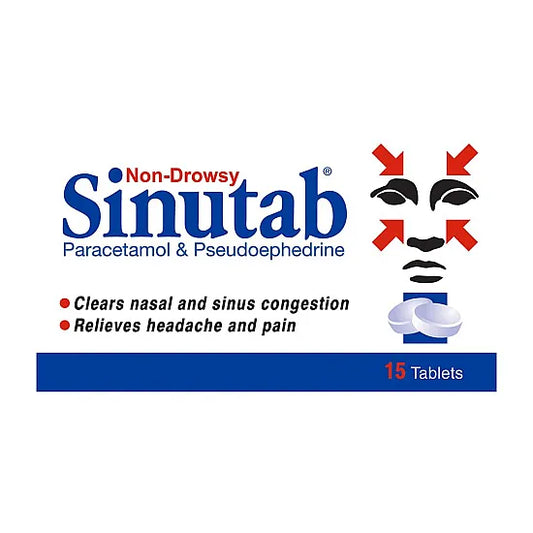Sinutab Non-Drowsy - 15 Tablets: Effective Sinus Relief Tablet