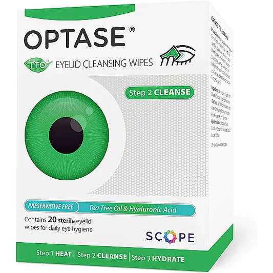 OPTASE TTO Gentle & Effective Eyelid Cleaning Wipes - Pack of 20