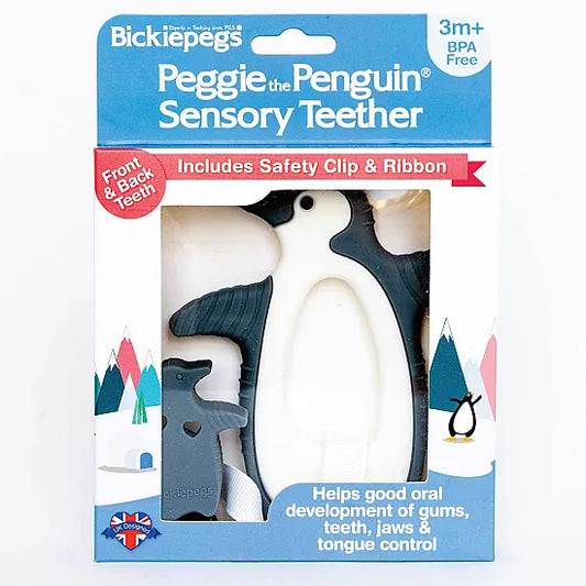 Peggie The Penguin Sensory Teething Toy with Clip-On Feature