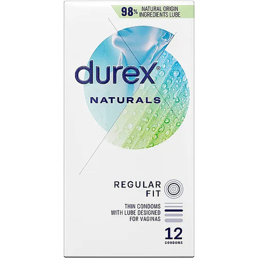 Durex Naturals Ultra-Thin Condoms with Extra Lubrication - Pack of 12