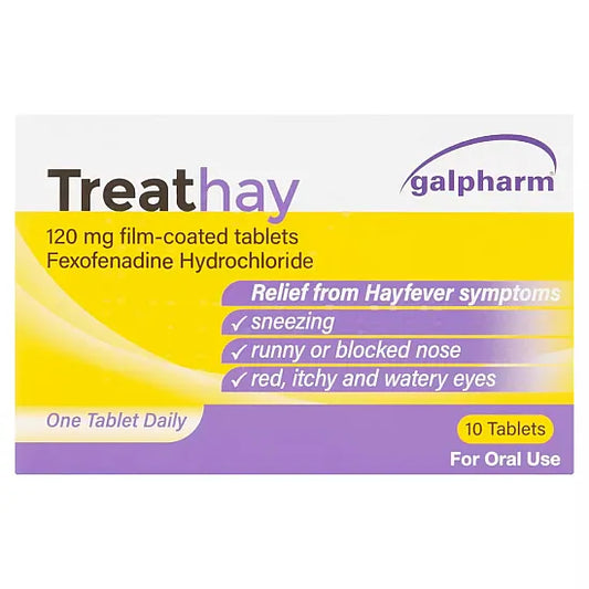 Treathay Fexofenadine 120mg - 10 Tablets for Allergy Relief