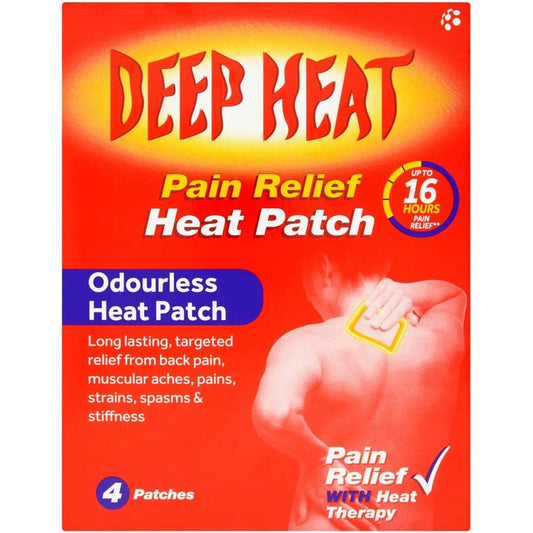 Deep Heat Long-Lasting Pain Relief Patch - Pack of 4