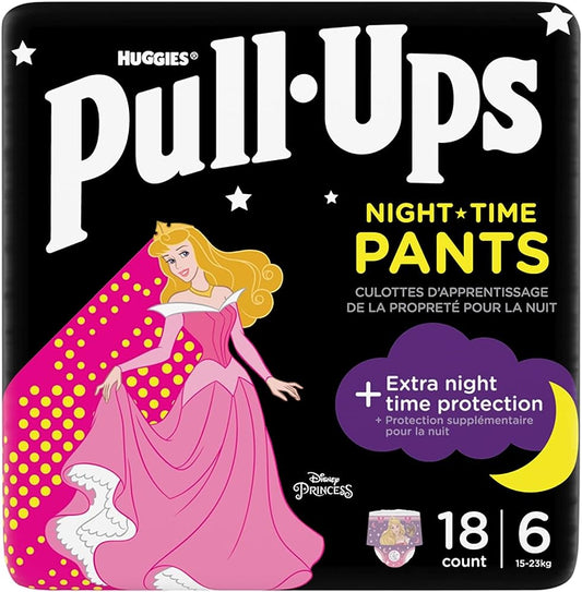 Huggies Pull Ups Trainers for Toddler Girls - Size 2-4 Years Night 18s