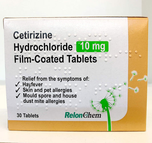 Cetirizine (10mg) Allergy Relief Tablets - Combat Hay Fever & Allergies (brand may vary)