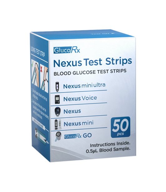 GlucoRx Nexus 50 Blood Glucose Test Strips