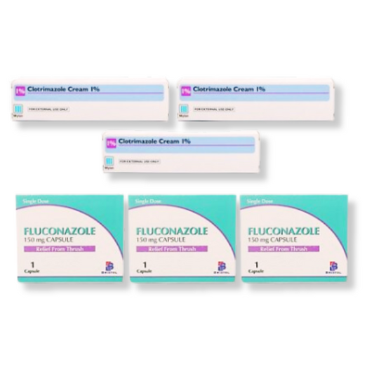 Thrush Treatment Bundle with Clotrimazole and Fluconazole - Pack of 3