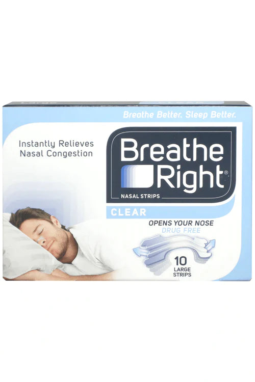 Clear Breathe Right Nasal Strips - Pack of 10 Large Strips