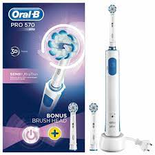 Oral-B Power Pro 570 Sensi Electric Toothbrush for Gentle Yet Thorough Cleaning
