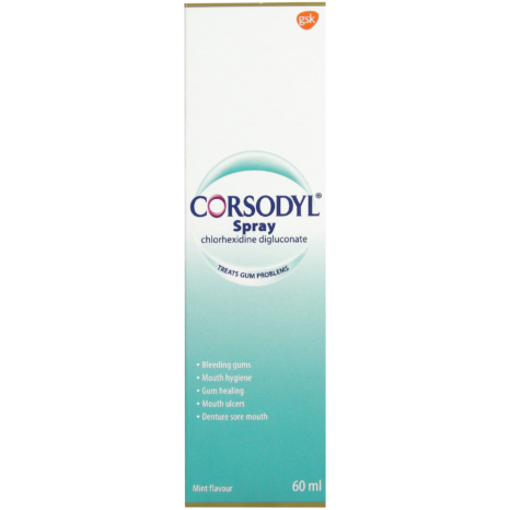 Corsodyl Gum & Mouth Spray - 60ml - Your Solution for Gum Disease