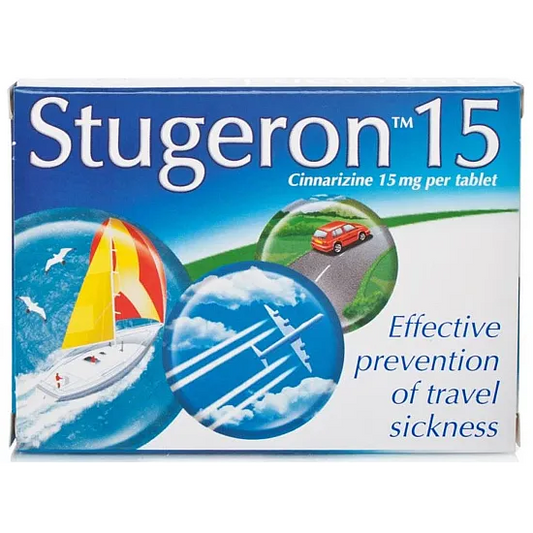 Stugeron 15mg - 15 Tablets for Motion Sickness Protection