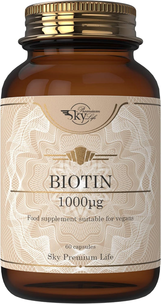 Biotin 1000mcg Capsules for Healthy Hair, Skin, and Nails - 60 Count