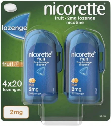 Nicorette Fruit Flavor 2mg Lozenges - 80 Lozenges
