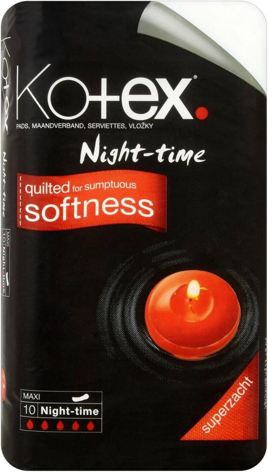 Kotex Overnight Maxi Pads - 10 Pack