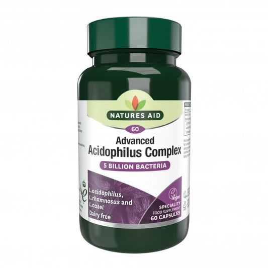 Natures Aid High Potency Probiotics with 5 Billion Bacteria - Gut Health and Immune Support