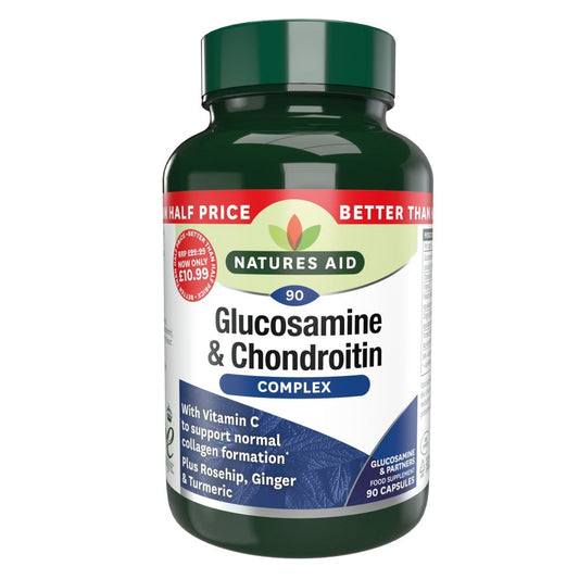 Natures Aid Glucosamine & Chondroitin Capsules - Joint Wellness Support