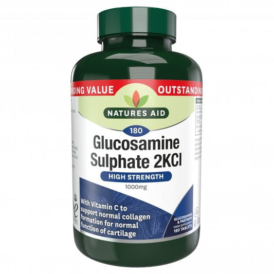 Nature's Aid High Potency Glucosamine Sulphate 2KCI Supplement 1000mg - 180 Tablets