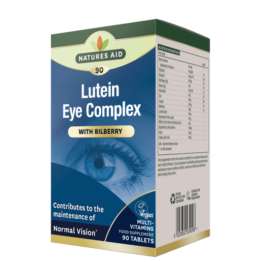 Natures Aid Lutein Eye Complex Tablets with Blueberry Extract for Eye Health