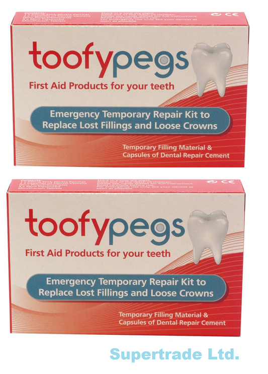 Toofypegs Emergency Dental Repair Kit for Lost Fillings and Loose Crowns x2