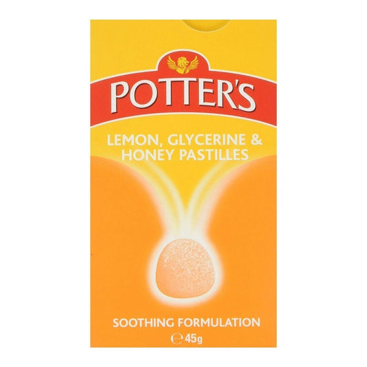 Potters Lemon Glycerine Honey Throat Soothing Pastilles - 4 x 45g