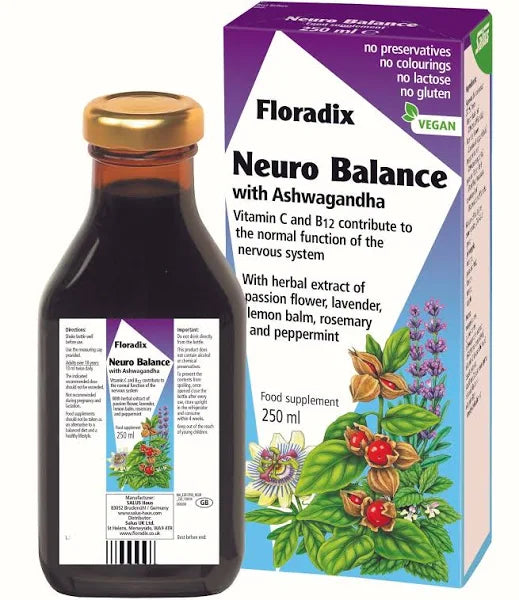 Floradix Neuro Balance Liquid Supplement with Ashwagandha