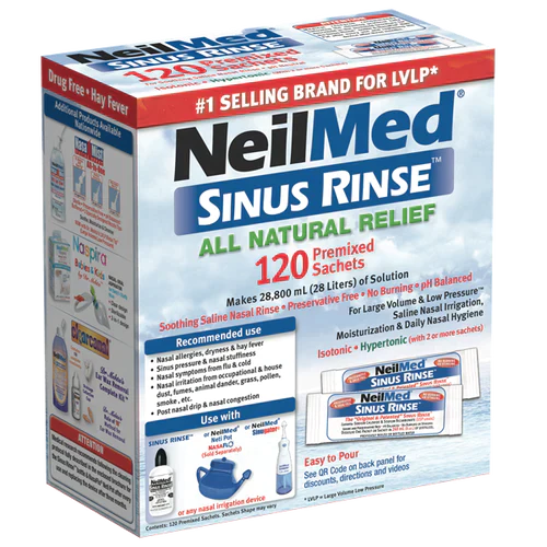NeilMed 120 Premixed Sachets with Sodium Chloride and Sodium Bicarbonate Blend