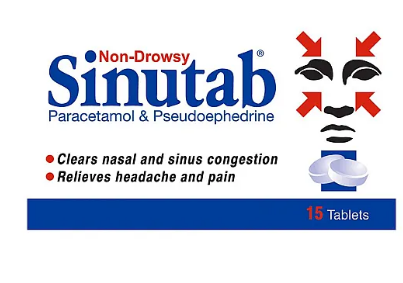 Sinutab Non-Drowsy - 15 Tablets with Rapid Relief