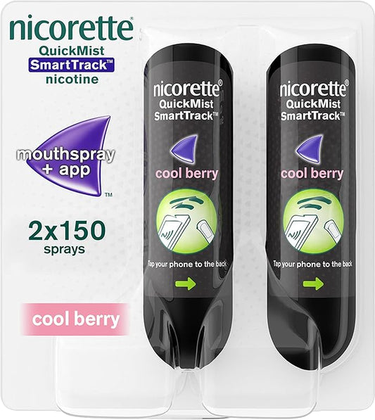 Supportive Nicorette Quickmist SmartTrack Cool Berry Duo Pack