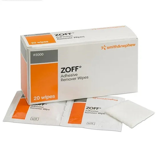 Zoff 20 Adhesive Remover Wipes - Gentle Skin Cleansing Solution