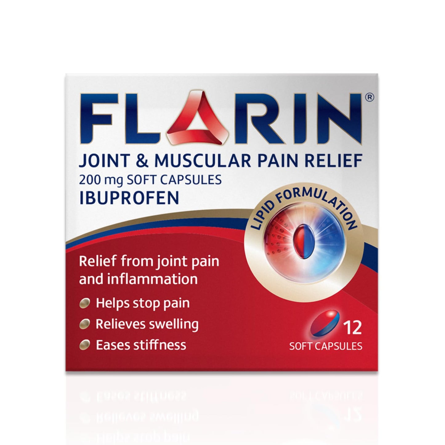 Flarin Relief for Joint and Muscle Pain - 200mg - 12 Soft Capsules