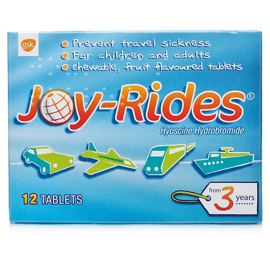 Joy Rides Motion Sickness Relief Tablets - 12 Tablets