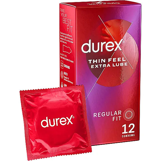 Durex Thin Feel Extra Lubricated Condoms - 12 Condoms