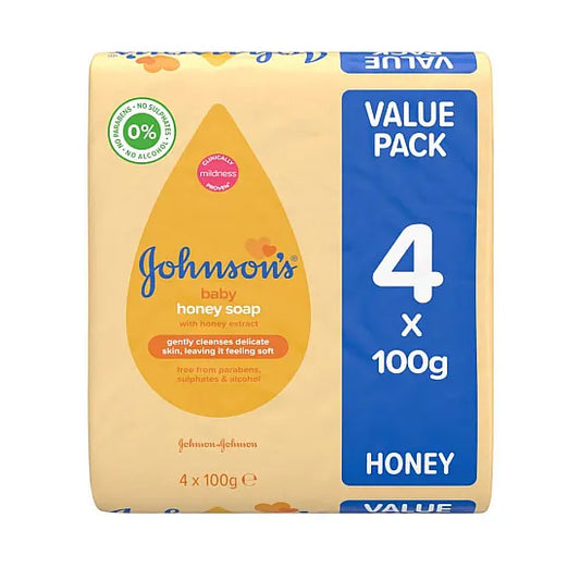 Johnson's Nourishing Baby Soap With Honey - 4 x 100g Bars