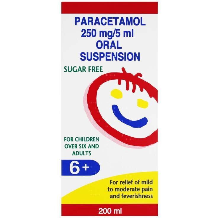 Paracetamol Orange Flavour Suspension 250mg/5ml (200ml)