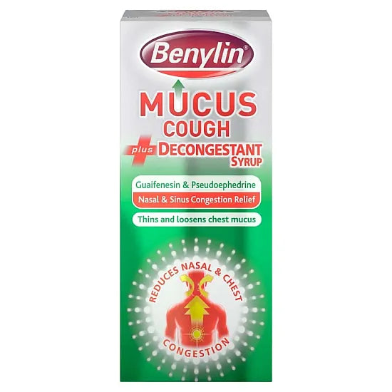 Benylin Mucus Cough Relief Syrup with Decongestant