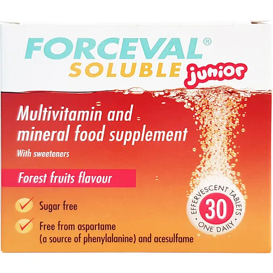 Junior Forceval Multivitamin Tablets - 30 Soluble Tablets