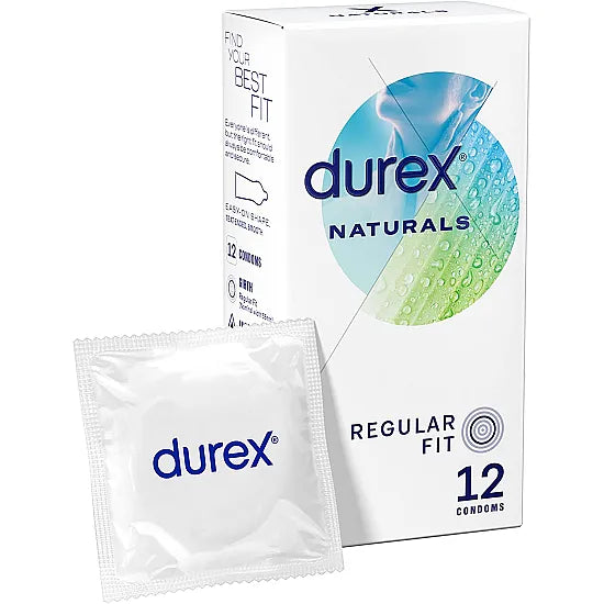 Durex Naturals Ultra-Thin Condoms with Extra Lubrication - Pack of 12