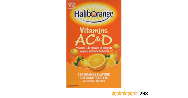 120 Pack Haliborange Orange Acid Tablets for Immune System Support