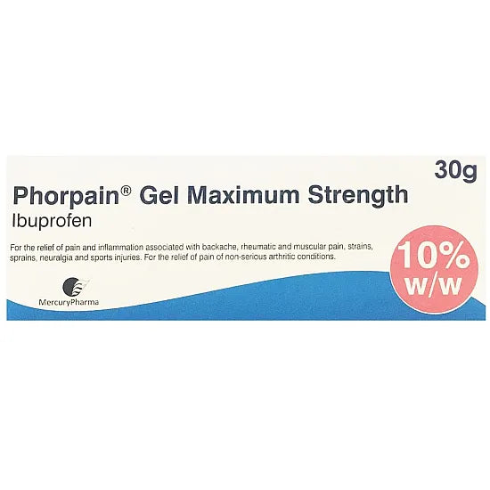 Phorpain Maximum Strength Ibuprofen Gel - 30g with 10% Concentration