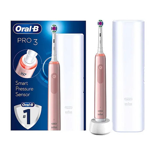 Oral-B Pro 3 3500 Electric Toothbrush with Smart Pressure Sensor - Pink Edition