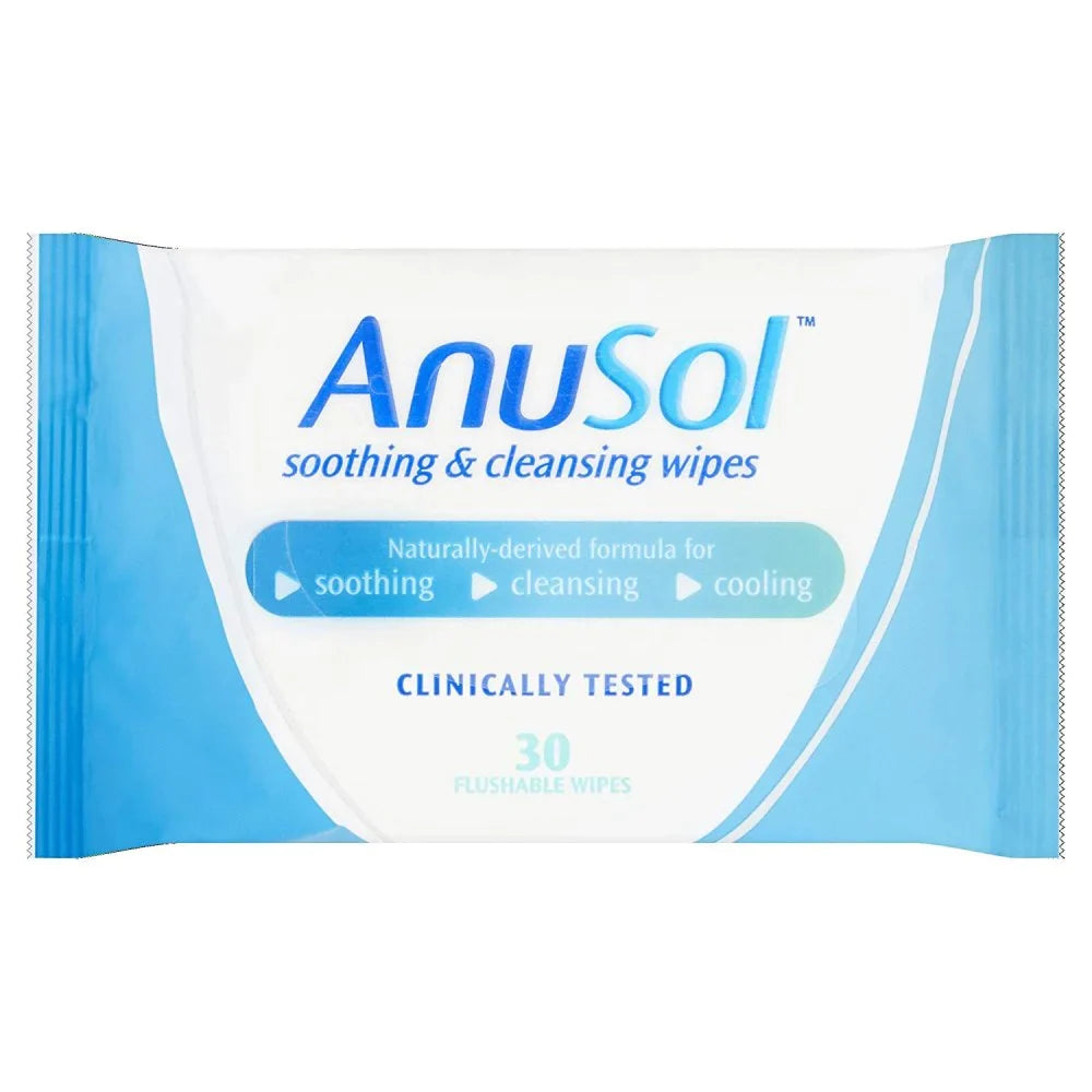 Anusol Soothing & Cleansing Wipes: 30 Flushable Wipes for Intimate Hygiene