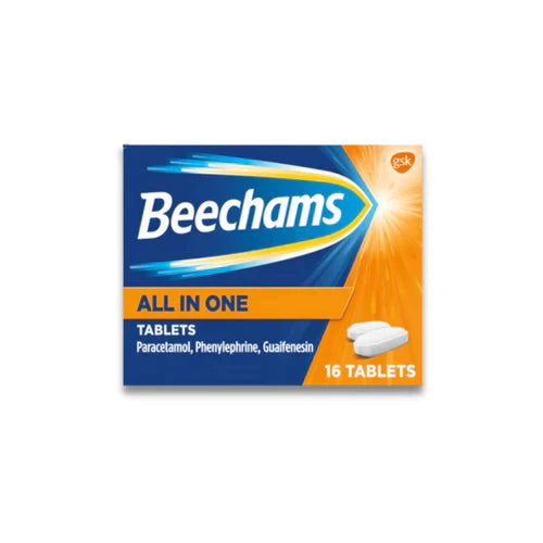 Beechams All In One Cold & Flu Relief Caplets – Pack of 16