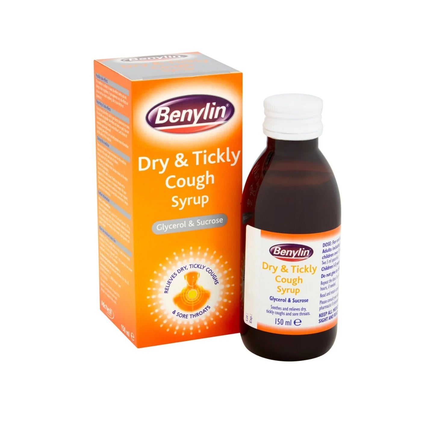 Benylin Dry & Tickly Cough Syrup - 150ml: Soothing Relief for Dry Coughs