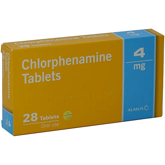 Chlorphenamine 4mg Hay Fever and Allergy Relief - 28 Tablets (brand may vary)