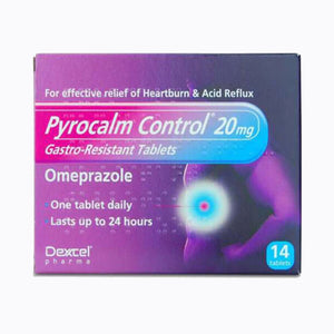 Pyrocalm Control Omeprazole 20mg - Effective Acid Reflux Relief