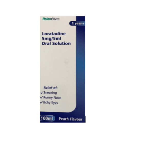 Loratadine 5mg/5ml Peach Flavour Oral Solution 100ml