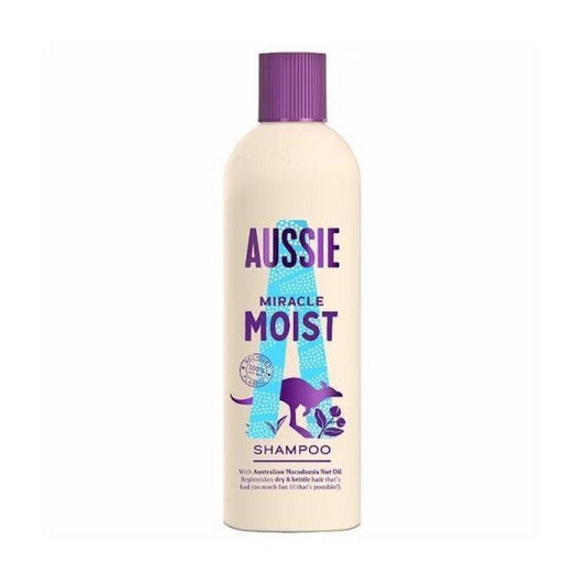 Aussie Miracle Moist Shampoo with Australian Macadamia Nut Oil - 300ml