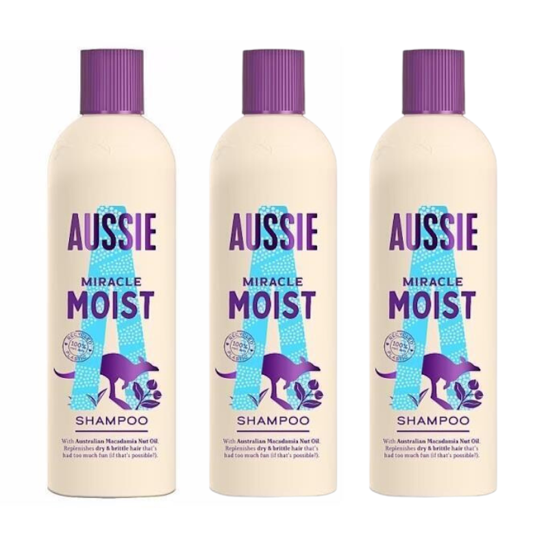 Aussie Miracle Moist Shampoo with Australian Macadamia Nut Oil - 300ml